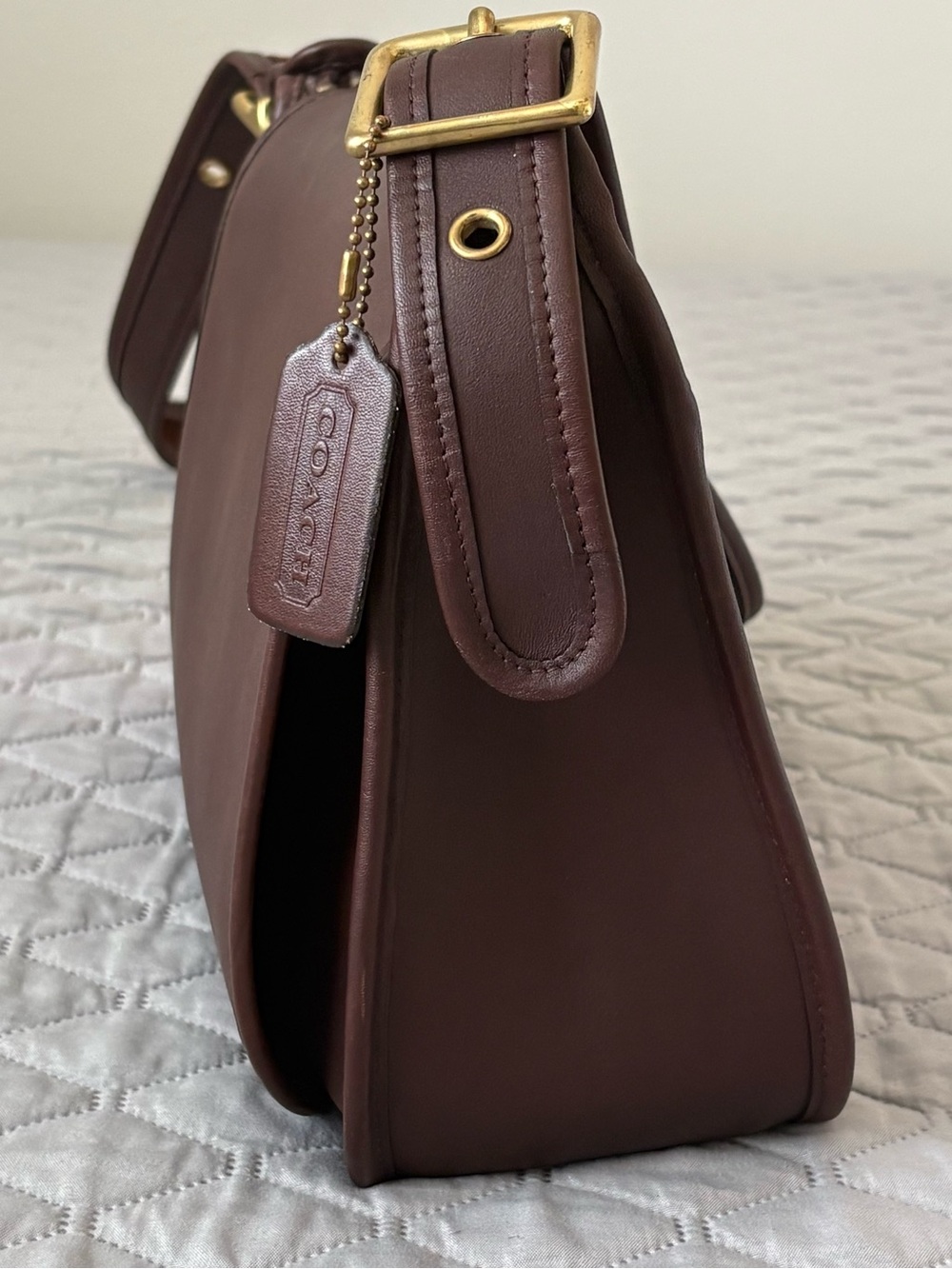 Vintage Coach Patricia’s Legacy Dark Brown Leather Saddle Shoulder Bag Crossbody - Picture 11 of 12